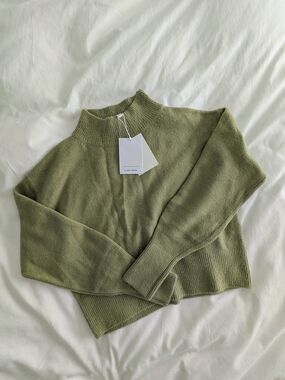 NWT & Other Stories Wool Blend Green Mock Neck Sweater